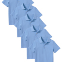 Lt. Blue (5-Pack) 4 5-Pack School Uniform Tagless Polo Tshirt for Little Boys & Big Boys